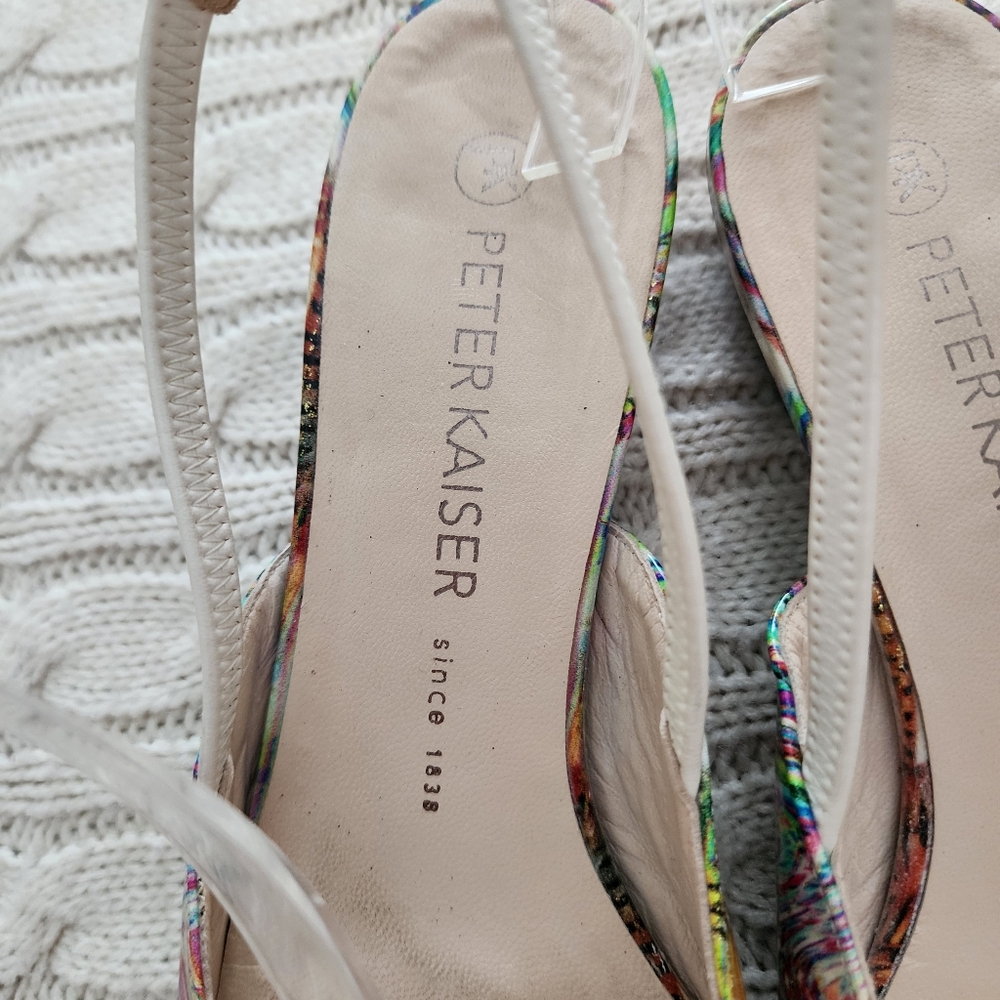 Peter Kaiser Tropical Floral Slingback Flats -Vibrant  Multicolor.7.5US - Picture 8 of 15